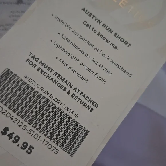 Fabletics Austyn Run Shorts Sky Purple White NWT 1X - Picture 10 of 10
